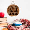 2 x Fall Football Vintage Wooden Hanging Sign Tis The Season Autumn Thanksgiving Wall Door Decor Fall Decorations for Home Office Classroom Party Living Room Porch Indoor Outdoor