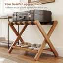 Heybly Luggage Rack for GuestRoom Pack of 2, Bamboo Luggage Stand HLR013WB2