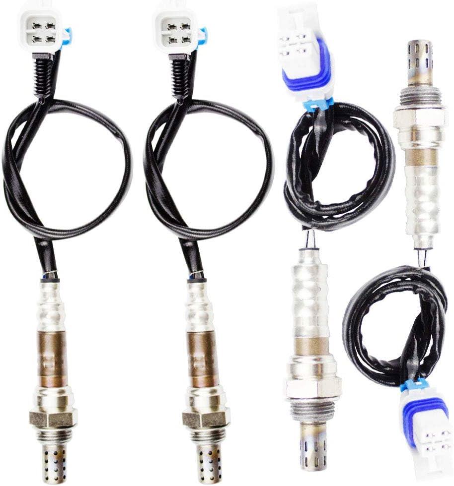 4x Oxygen O2 Sensor for 2008 2009 2010 2011 2012 2013 2014 Chevrolet Tahoe 4.8L/5.3L/6.0L/6.2L Upstream + Downstream Upper Lower