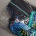 Daci Plus Size One Piece Swimsuit Women Athletic Boyleg Bathing Suit Full Coverage Swimwear (Black Blue Flower) 20W