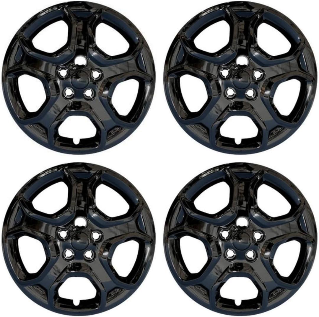17 Hubcaps Compatible with Ford Escape 2013-2025; 17-inch Wheel Covers; Set of 4 Pcs (Black)