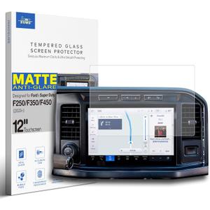 for 2023 2024 2025 2026 Ford Super Duty F250 F350 F450 Tempered Glass Screen Protector 12" Touchscreen SuperDuty F-250 F-350 F-450 Anti Glare (Matte)