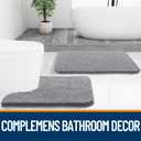OLANLY Bathroom Rugs 24x16, Extra Soft Absorbent Chenille Bath Rugs, Rubber Backing Quick Dry, Machine Washable Bath Mats for Bathroom Floor, Tub and Shower, Home Decor Accessories, Grey