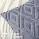 decorUhome Couch Throw Pillow Covers 12x20 Set of 2, Decorative Soft Plush Faux Wool Lumbar Neutral Accent Pillow Covers for Bed Sofa Living Room, Blue Grey
