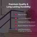 CHR Fence & Rail Hand Rails for Outdoor Steps Extension, 4ft Rectangular Handrail Extension to Wall, Handrails for Step Landings Ideal for Porch, Deck, & Stair Railing Indoor & Outdoor
