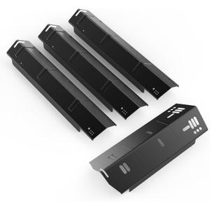 Heat Plates Grill Parts for Dyna Glo DGH450CRP, DGH450CRP-D, DGH450CRN, DGH450CRN-D, DGH451CRP, DGH451CRP-D Grill Models, Porcelain Steel Heat Plates Shield Tent for 4 Burner Grill, 4 Pack