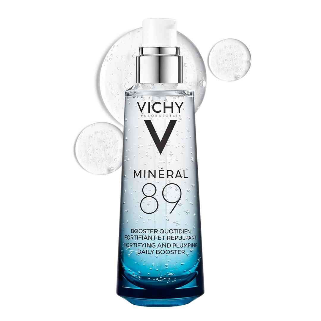 Vichy Mineral 89 Booster, Pure Hyaluronic Acid Serum for Face with Volcanic Mineral Water for Skin Barrier Repair, Plumps & Hydrates, Lightweight Moisturizing Gel, Oil-Free, Non-Sticky (2.5 Fl Oz (Pack of 1))
