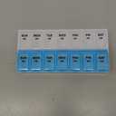 Amazon Basic Care (7-Day) AM/PM Pill Organizer, Vitamin Case, And Medicine Box, Large Compartments, 2 Times a Day, Blue and Clear Lids