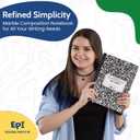 12 Pack - EPI Marble Hardcover Wide Ruled Composition Notebook | 200 Pages (100 Sheets), 9.75 x 7.5 in, Sturdy Sewn Binding | School, Office, Journaling, Notes