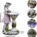 Voveexy Fairy Garden Statue, Solar Garden Angel Figurine with Color Changing Light Outdoor Decoration Waterproof Angel Sculpture for Patio Yard Lawn Porch Art Ornament Christmas Birthday Gift