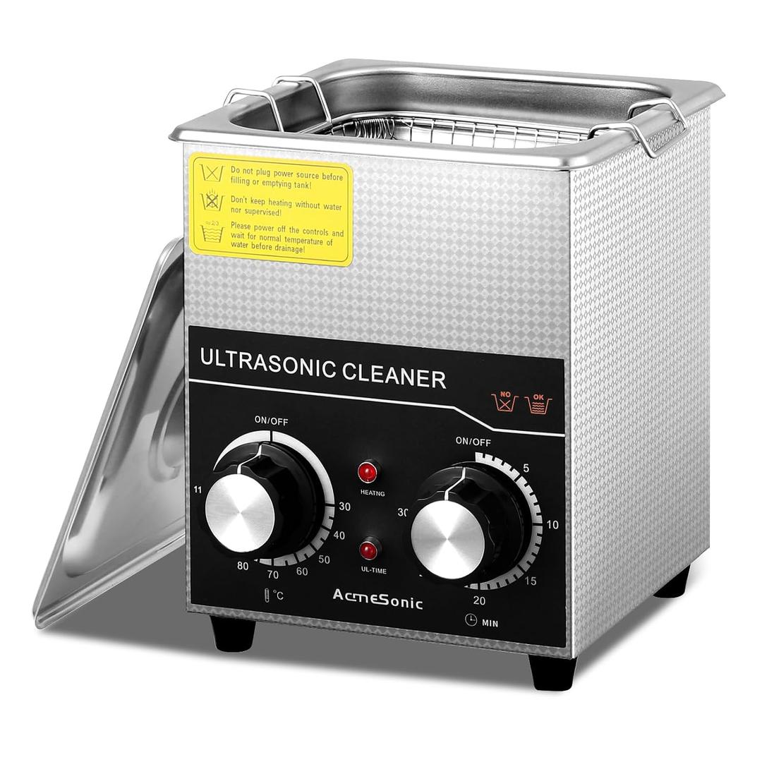 Commercial Ultrasonic Cleaner with Knob, 2L Professional Ultrasonic Cleaner, 40kHz with Heater and Timer for Tools, Jewelry, Watches, Glasses, Dentures, and Small Metal Parts