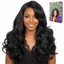 Glueless Wigs HD Transparent Lace,Wear and Go Synthetic Wig,C Part,180% Density Body Wave with Baby Hair,Pre-Plucked Frontal Wigs for Women 20 Inch,Natural Hairline,Breathable Wig Cap
