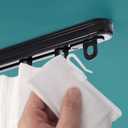 ZSTARR Retractable Ceiling Curtain Track, Measurement-Free Curtain Track 33.5''-59'',For Room Divider, Shower Curtain, Parallel bay window, RV Curtain Track (Black)