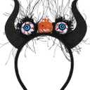 TWINKLEDE Light Up Halloween Headband Devil Horns Hair Accessories for Adult