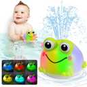 Light Up Bath Toys for Kids Ages 1-3,Rechargeable Frog Bath Toy Sprinkler for Babies 6-12 Months,Water Pool Bathtub Fountain Toys,Infant Toddlers Boys Girls Birthday Gifts