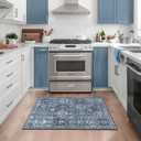 SERISSA 2x3 Washable Small Entry Rug,Soft Non Slip Indoor Boho Throw Rug for Entryway Kitchen Bedroom Dorm Bedside Front Door,Moroccan Geometric Carpet,Blue Grey