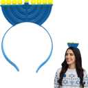 Nicky Bigs Novelties Light-Up Hanukkah Menorah Costume Headband for Adults 9 LED Candle Chanukah Accessory with 3 Flash Modes Fun Jewish Holiday Costume for Parties Parades Festivals & Celebrations