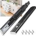 Push to Open Drawer Slides 1 Pair Full Extension 12 14 16 18 20 22 24 inch Side Mount Pull Out Kitchen Cabinet Rails Bracket Replacement Ball Bearing Tracks kit Guide Runner 100 LB Capacity