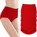Women's Briefs Cotton Underwear High Waisted Panties Soft Underpants 5Pack XXL