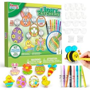 Klever Kits 18 Pcs Easter Suncatchers Crafts Set, Suncatcher Window Art Craft Kit for Kids Art & Home School Activities Party Favor Easter Party Supplies