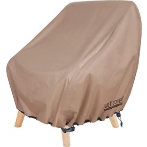 ULTCOVER Waterproof Patio Chair Cover  Outdoor Lounge Deep Seat Single Lawn Chair Cover Fits Up to 32W x 34D x 34H inches (Brown)