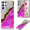 for Samsung Galaxy S23 Ultra Case for Women Men Girl,AKORAVO Full Protective Shockproof Slim Soft TPU Phone Cover Cases Design for Galaxy S23 Ultra,Glitter Sparkle Shiny Pearl Luster Pink Gold Marble