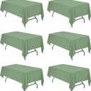BRILLMAX 6 Pack Sage Green Tablecloths for 6 Foot Rectangle Tables 60 x 102 Inch - 6ft Rectangular Bulk Linen Polyester Fabric Washable Cloth Cover for Wedding Reception Banquet Birthday Party