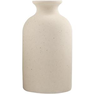 Beige Small Ceramic Vase, Dry Flower Vases Minimalism Style for Modern Table Shelf Home Decor, Fit for Fireplace Bedroom Kitchen Living Room Centerpieces Office Desk Best Decoration(S Beige)