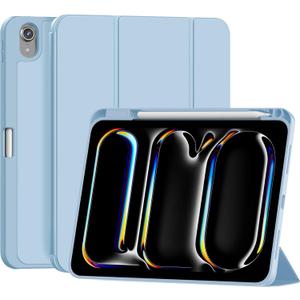Case for iPad (A16) 11th Generation 11 inch 2025/ iPad 10th Generation 10.9 inch 2022, Smart Folio with Pencil Holder, Soft TPU Back,Auto Wake/Sleep, Support Touch ID- Light Blue