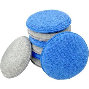 8-Pack 5" Microfiber Wax Applicator Pads & Professional Car Wax Applicator, Foam Polishing Pads for Car Fine Polishing & Cleaning