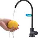 VFAUOSIT Water Filter Faucet, Drinking Water Faucet Fits Most Reverse Osmosis or Water Filtration System, Lead-Free Stainless Steel Non-Air Gap Black RO Water Dispenser Faucet for Bar/Kitchen Sink (Matte Black-03)