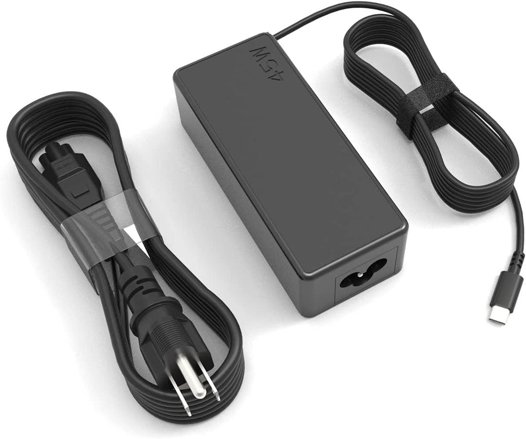 45W Type USB C Laptop Charger Compatible with Lenovo Chromebook C330 S340 100e 300e 500e C340 S330 2nd Gen,ThinkPad Yoga T480 T580 E490 E580 C630 C940 720 910, Adapter ADLX45YLC2D Power Supply Cord