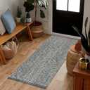 LEEVAN Boho Kitchen Rug 2' x 4.3', Washable Bathroom Runner Rug Grey Reversible Small Hallyway Rug, Farmhouse Front Door Mat Modern Bedroom Carpet for Foyer Laundry Entryway Proch Decor