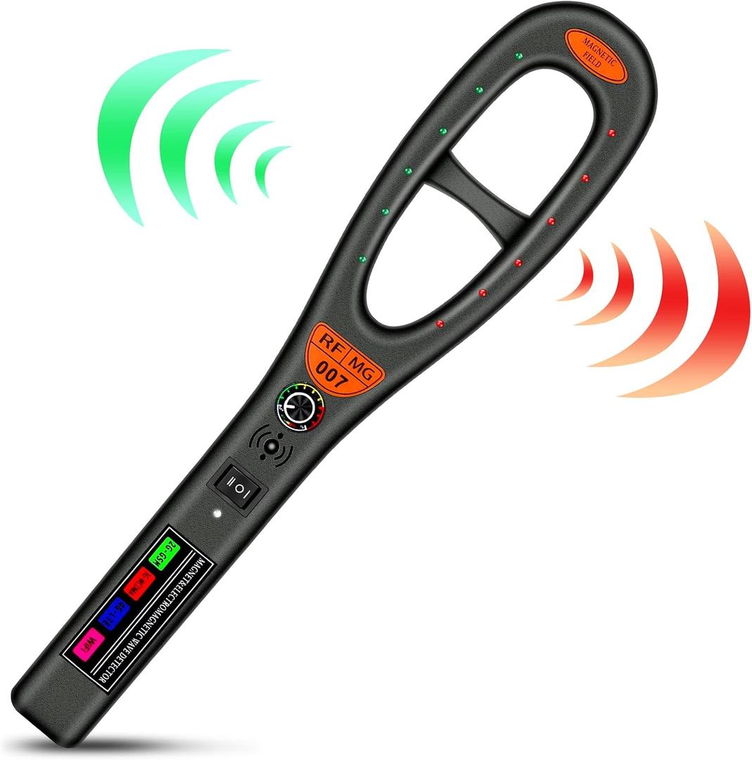 GPS Bug Detector, Anti Spy Detector for Car GPS Tracker/RF Signal, Hidden Camera Finder H10, Electronic Bug Sweeper for Wireless Radio Frequency (Black)