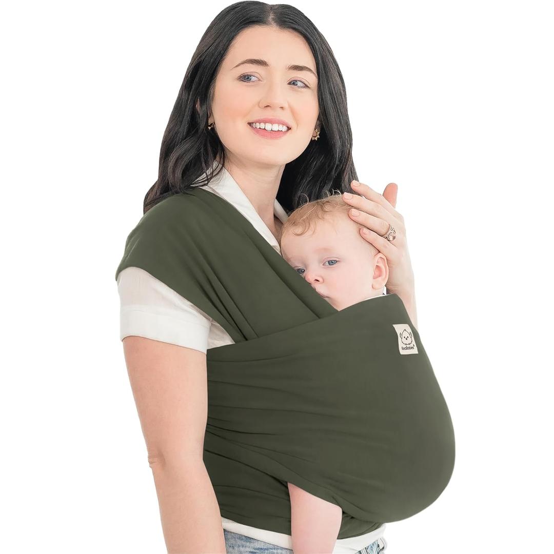 KeaBabies Baby Wrap Carrier - All in 1 Original Baby Carrier Newborn to Toddler Sling, Easy to Wear, Hands Free Bonding, Lightweight, Breathable Infant Wraps (Forest) (One Size (Pack of 1))