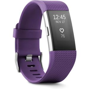 Fitbit Charge 2 Heart Rate + Fitness Wristband, Plum, Large (US Version)