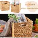 Jinei 12 Pcs Water Hyacinth Storage Baskets 11"x11"x11" Wood Color