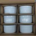 LE TAUCI Ramekins 6 OZ, Ceramic Souffle Dishes, Oven Safe Custard Cups for Baking, Creme Brulee, Pudding, Dessert, Microwave & Dishwasher Safe, Set of 6, White