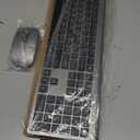 Rechargeable Wireless Keyboard and Mouse Combo, Full Size Silent Ergonomic Scissor Switch Keyboard and Optical Mouse Set, 2.4G Lag-Free Cordless Keyboard Mice for Computer,Mac,Laptop,PC,Windows-Grey