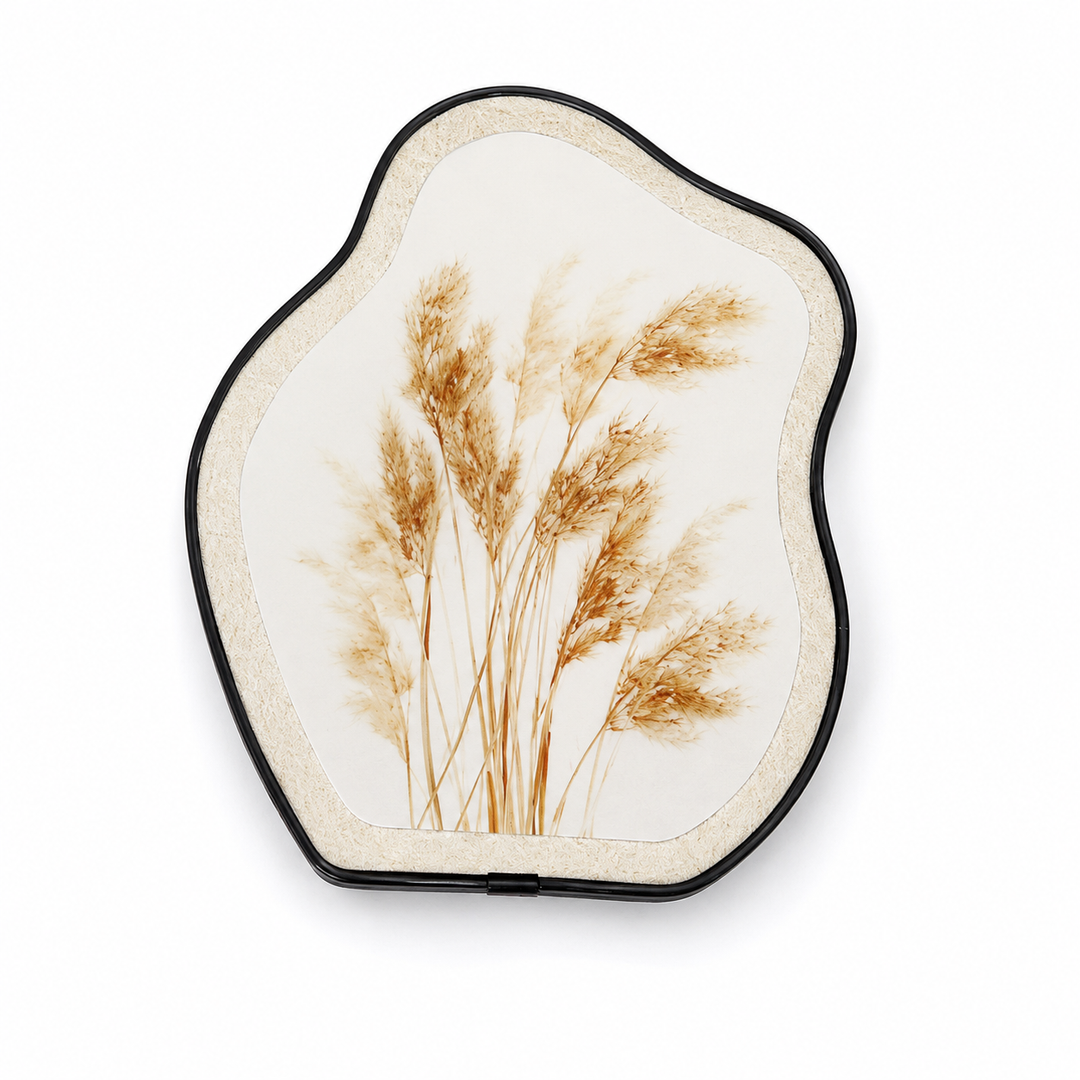 Abstract Botanical Wall Decor – Irregular Modern Framed Wall Art with Neutral Pampas Grass Print, Minimalist Decorative Plaque for Living Room, Bedroom, Entryway, Office