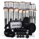 MAANGE Makeup Brushes 49 Pcs Makeup Kit, Multi-functional Makeup Tool Set with Makeup Brush Foundation Brush Make up Brushes Set (Black, 49 Piece Set)