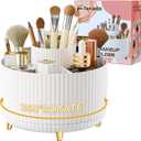 fanado 360 Rotate Makeup Brush Holder Organizer, Makeup Organizers Countertop, Makeup organization and Skincare Storage for Vanity, Desktop, Bathroom (White)