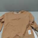 CHICME Womens Long Sleeve Zipper Slit Oversized Sweatshirt Casual Pullover Zipper Hoodies Fall Clothes (Medium, Brown)