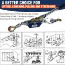 Come Along Winch - 4400 lbs/2T Pulling Capacity,12ft Steel Cable,2 Hooks,Dual Gear Power Puller,Automotive Hoist Cable Puller for Vehicle Rescue,Construction,Farm，Cable Winch Puller with Free Gloves