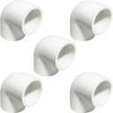 5PCS 1 Inch White PVC 90 Degree Elbow Adapter Pipe Fittings 2 Way Right Angle Pipe Corner Coupling Connectors for Sprinkler, Drip Irrigation System HE051-1