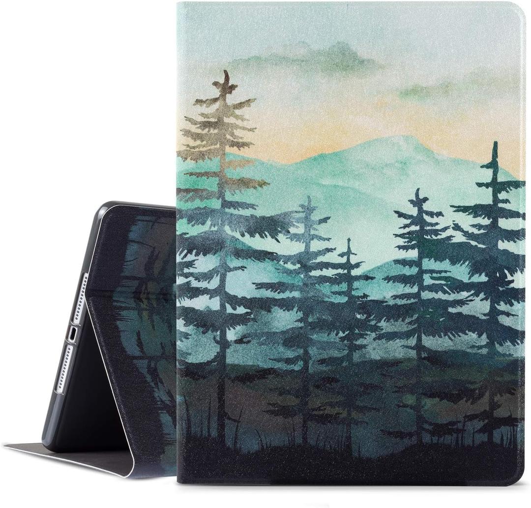 Vimorco for iPad 5th/6th Generation Case, for iPad 9.7 inch 2017/2018, for iPad Air 1/2, Premium Leather Protect Covers, Adjustable Stand with Auto Wake/Sleep, Green Forest