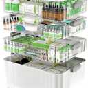 ARSTPEOE 4-Tier Medicine Organizer - Portable Medicine Cabinet with Plastic Handle, Multipurpose Medical Box, Empty First Aid Kit for Home