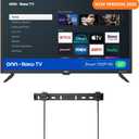 ONN 32-inch Roku Smart TV LED + Free Wall Mount with Wi-Fi Connectivity and Mobile App | Flat Screen TV Compatible with Apple Home Kit | Alexa and Google Assistant 