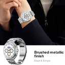 Metal Band Compatible with Samsung Galaxy Watch 8 40mm/44mm/Classic 46mm 2025,No Gap Business Stainless Steel Strap for Galaxy Watch8 Men Women,NOT for Other Models