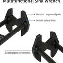 Multifunctional Sink Wrench, 2 Piece Basin Faucet Wrench Set, Plumbing Tools for Tight Spaces, Kitchen and Bathroom Installation Tool for Homeowners